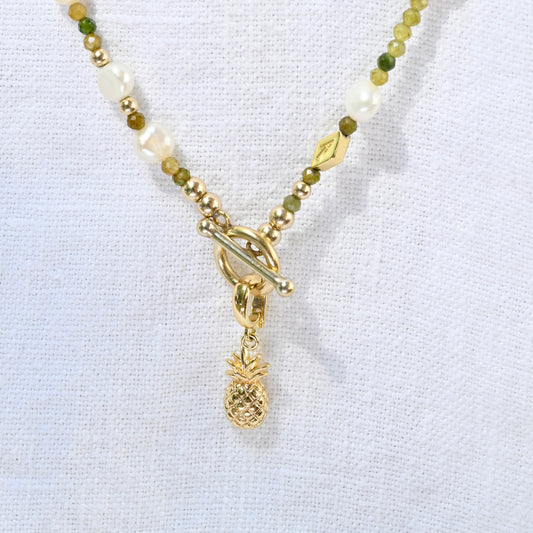 GOLD PINEAPPLE clip on pendant