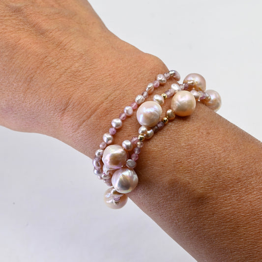 EMPRESS - pink spinel and large pearl Multi Way
