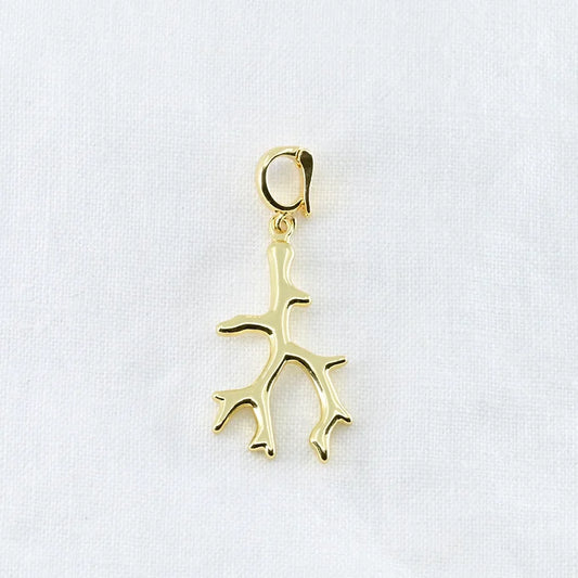 GOLD BRANCH clip on pendant