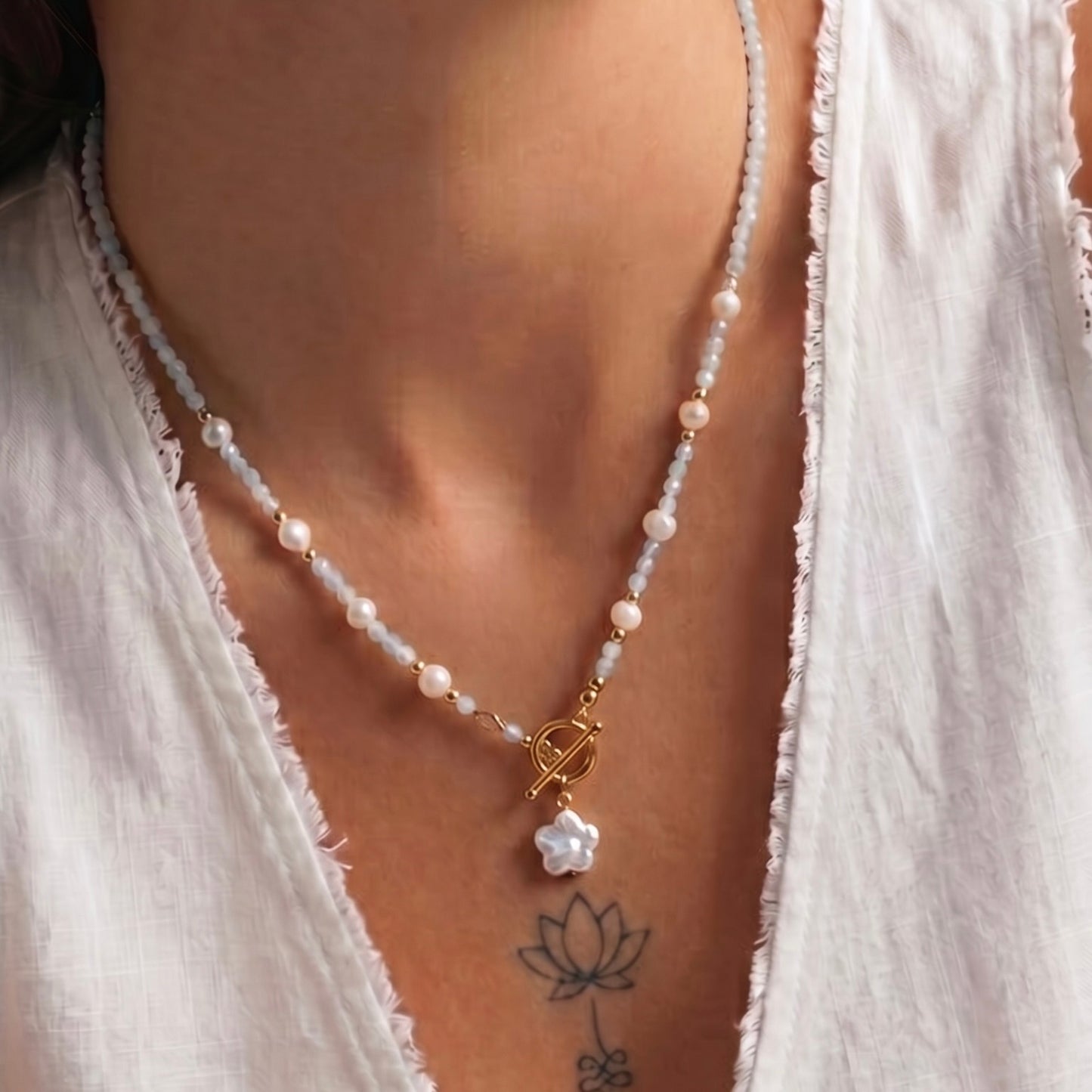 PETRA - aquamarine multi way necklace
