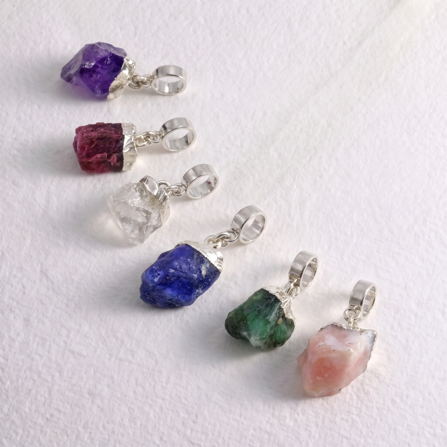 AMETHYST & SILVER slide on pendant