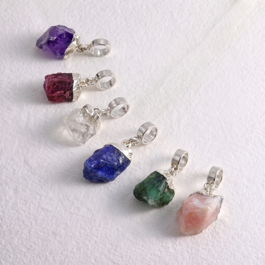 SAPPHIRE & SILVER slide on pendant
