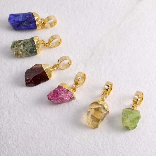 GARNET & GOLD clip on pendant