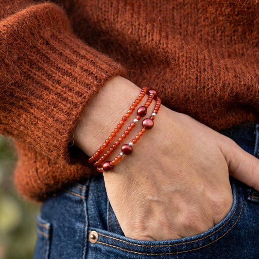 FLAME - Autumn Almanac - red pearls and carnelian Multi Way