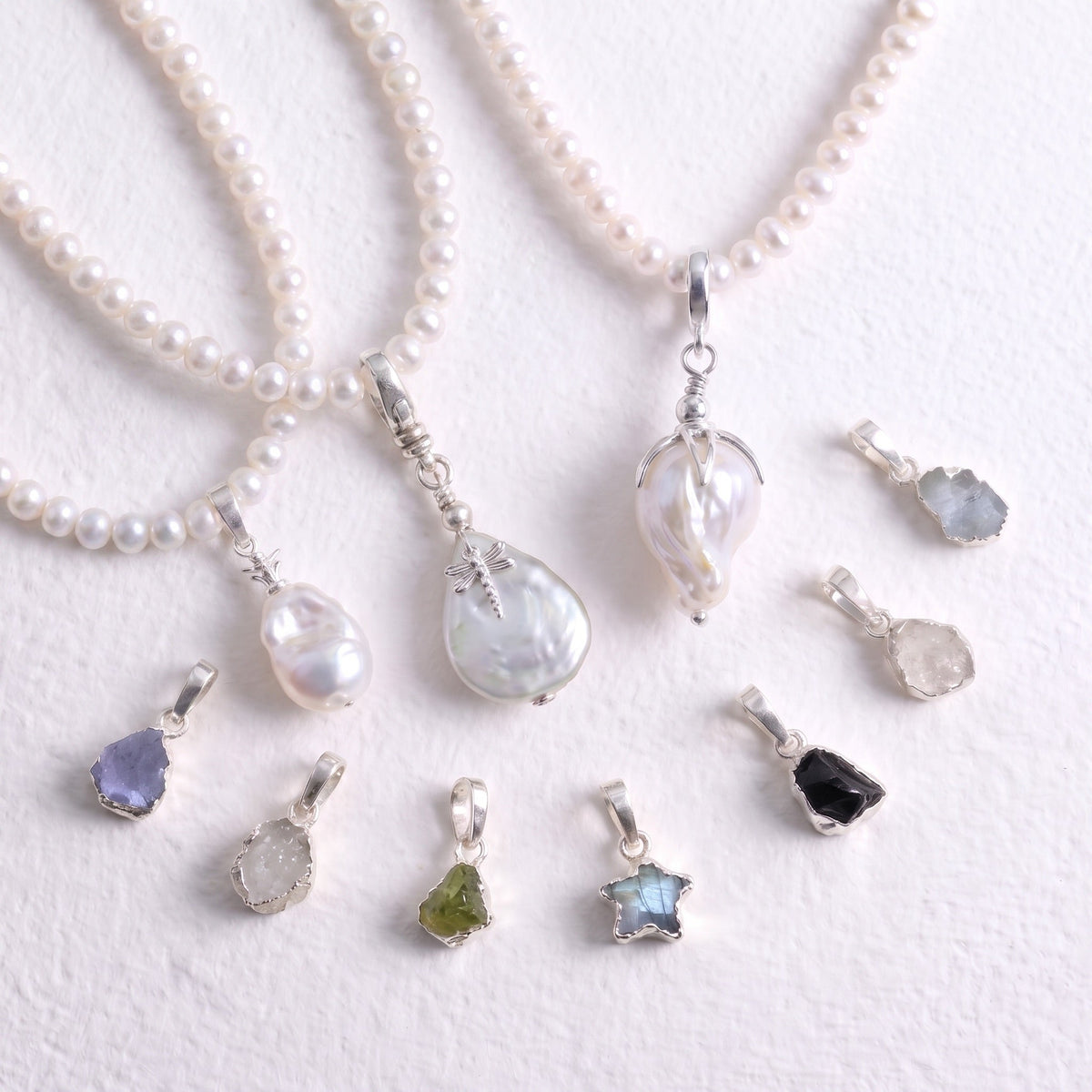 CLIP ON SILVER PENDANTS