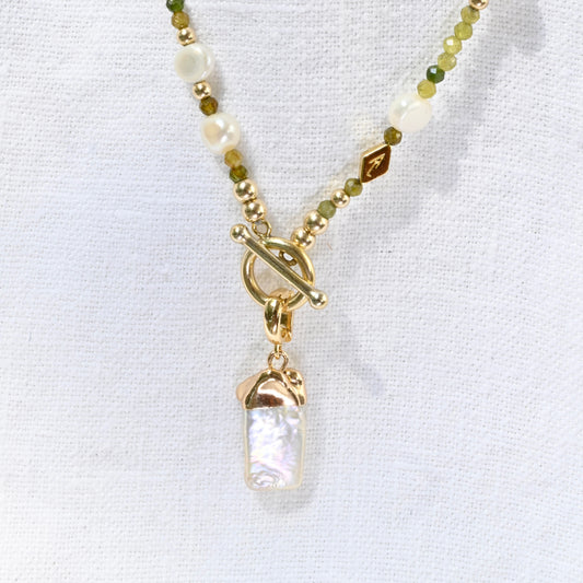 OBLONG PEARL clip on pendant