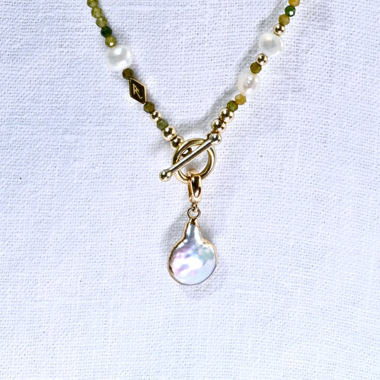 PEAR PEARL clip on pendant