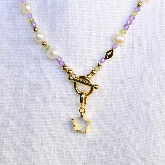 MOONSTONE STAR clip on pendant