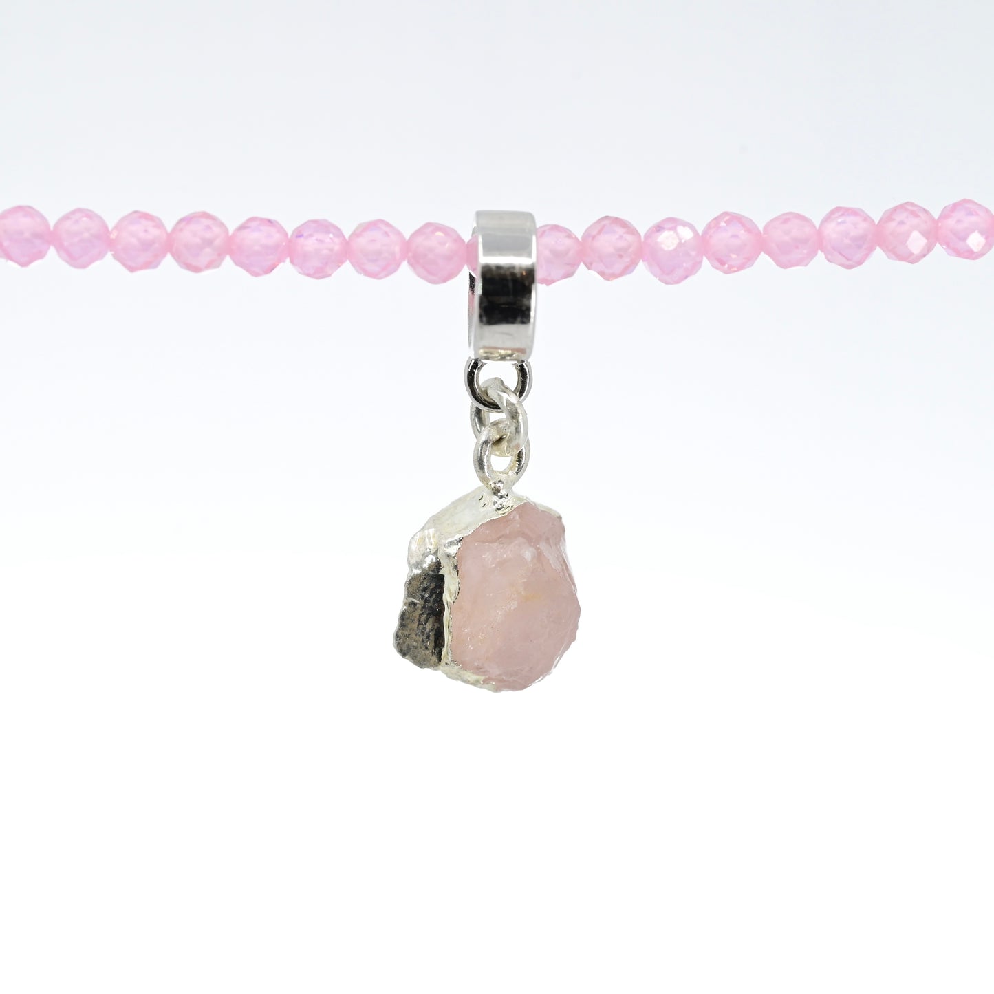 TINY ROSE QUARTZ & SILVER
