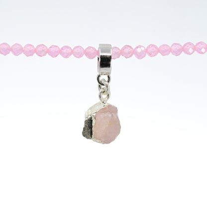 TINY ROSE QUARTZ & SILVER