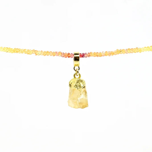 CITRINE & GOLD slide on pendant