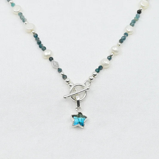 LABRADORITE STAR- clip on pendant