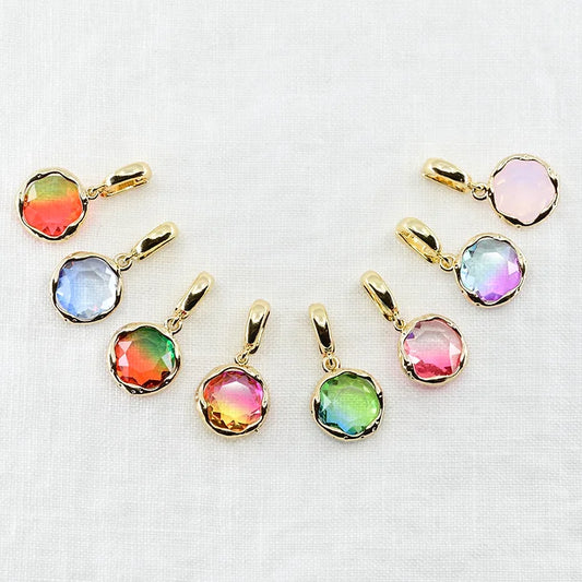 Set of colourful crystal pendants 