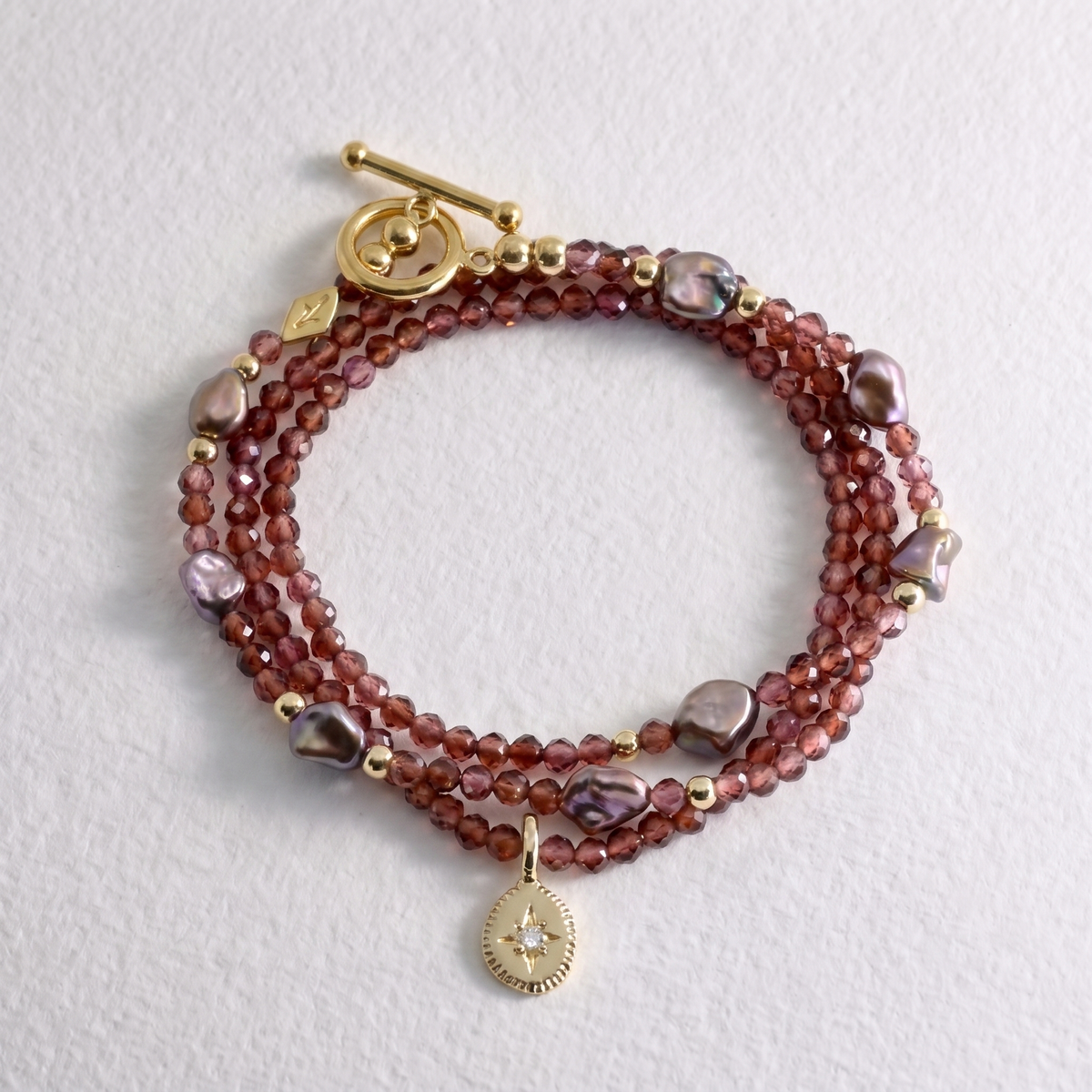 WINCHESTER - brown garnet multi way necklace