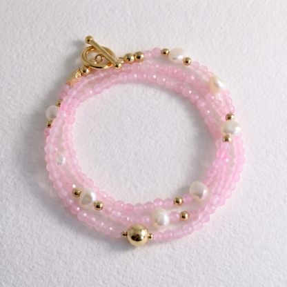 PERUVIAN - pink opal multi way necklace