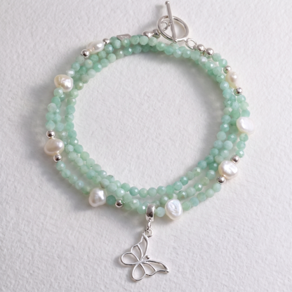 PETALOUDES - light green emerald multi way necklace