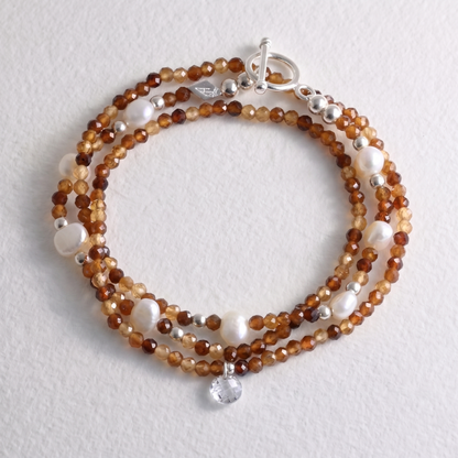 KENYAN - hessonite garnet multi way necklace