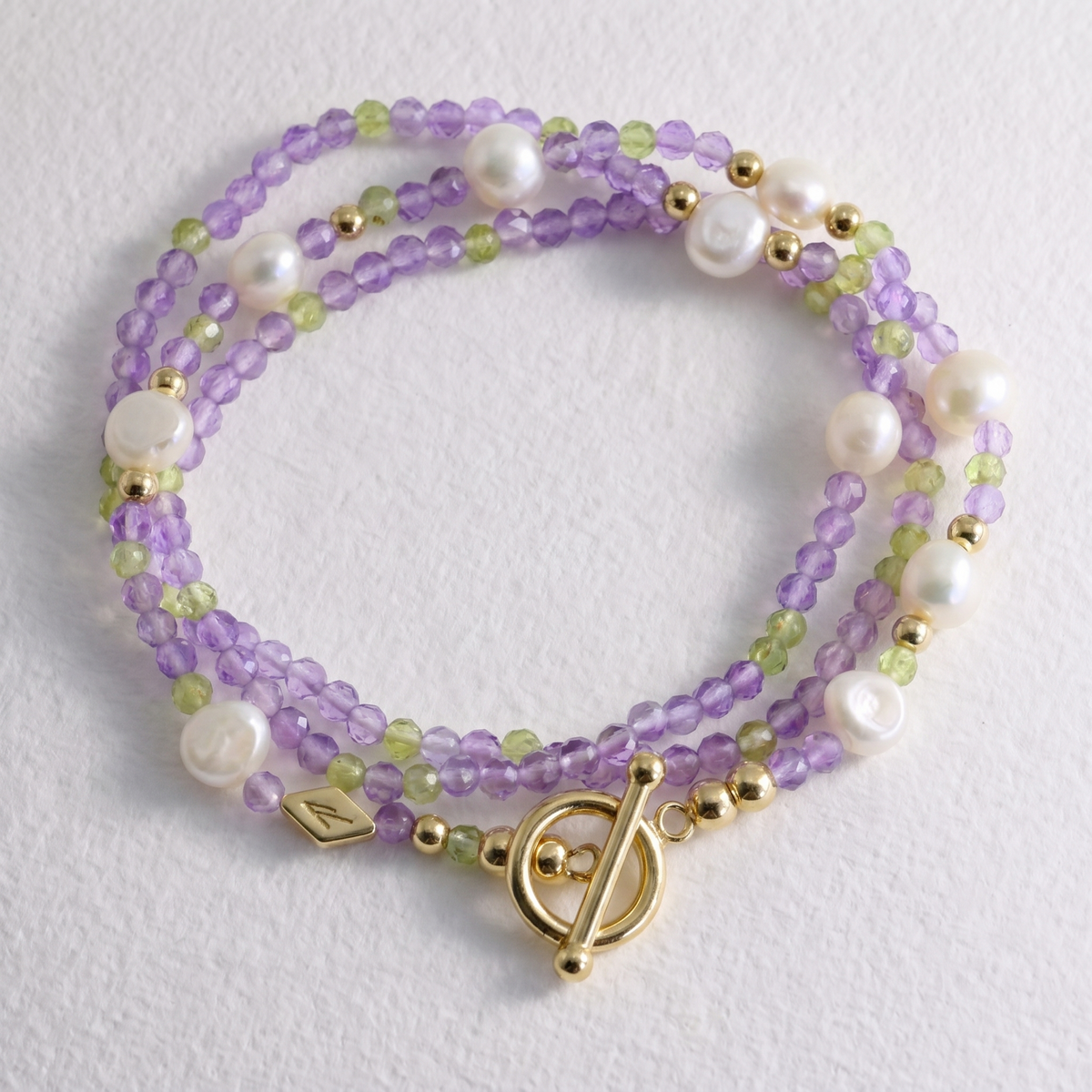 PROVENCE - amethyst and peridot multi way necklace