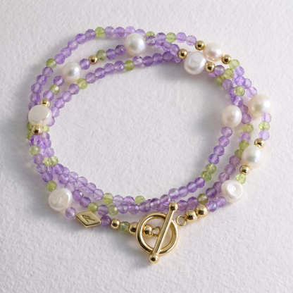 PROVENCE - amethyst and peridot multi way necklace