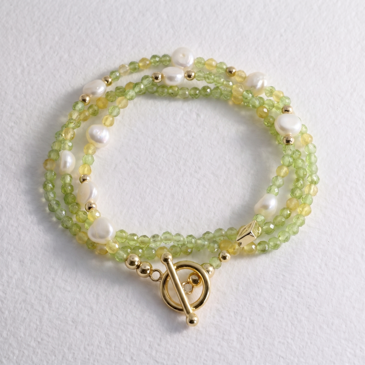 BALEARIC - peridot and lemon quartz multi way necklace