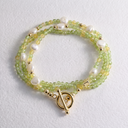 BALEARIC - peridot and lemon quartz multi way necklace