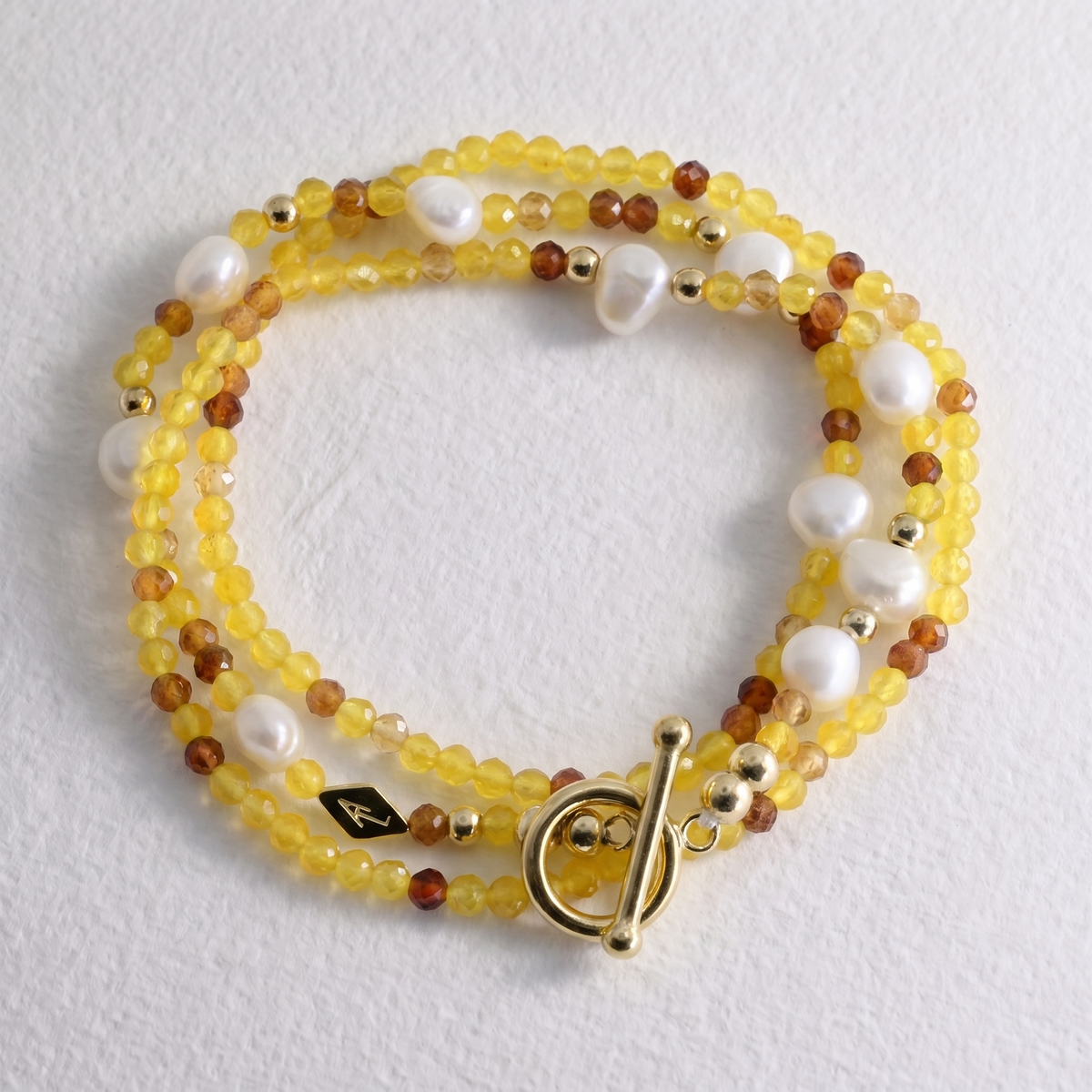 UMBRIAN - chalcedony and hessonite garnet multi way necklace