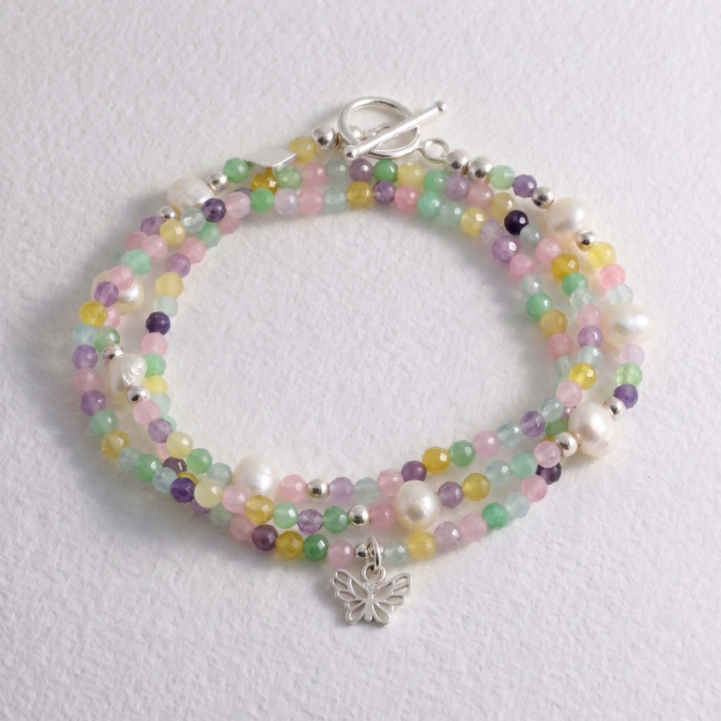 BUTTERFLY - mix stone multi way necklace