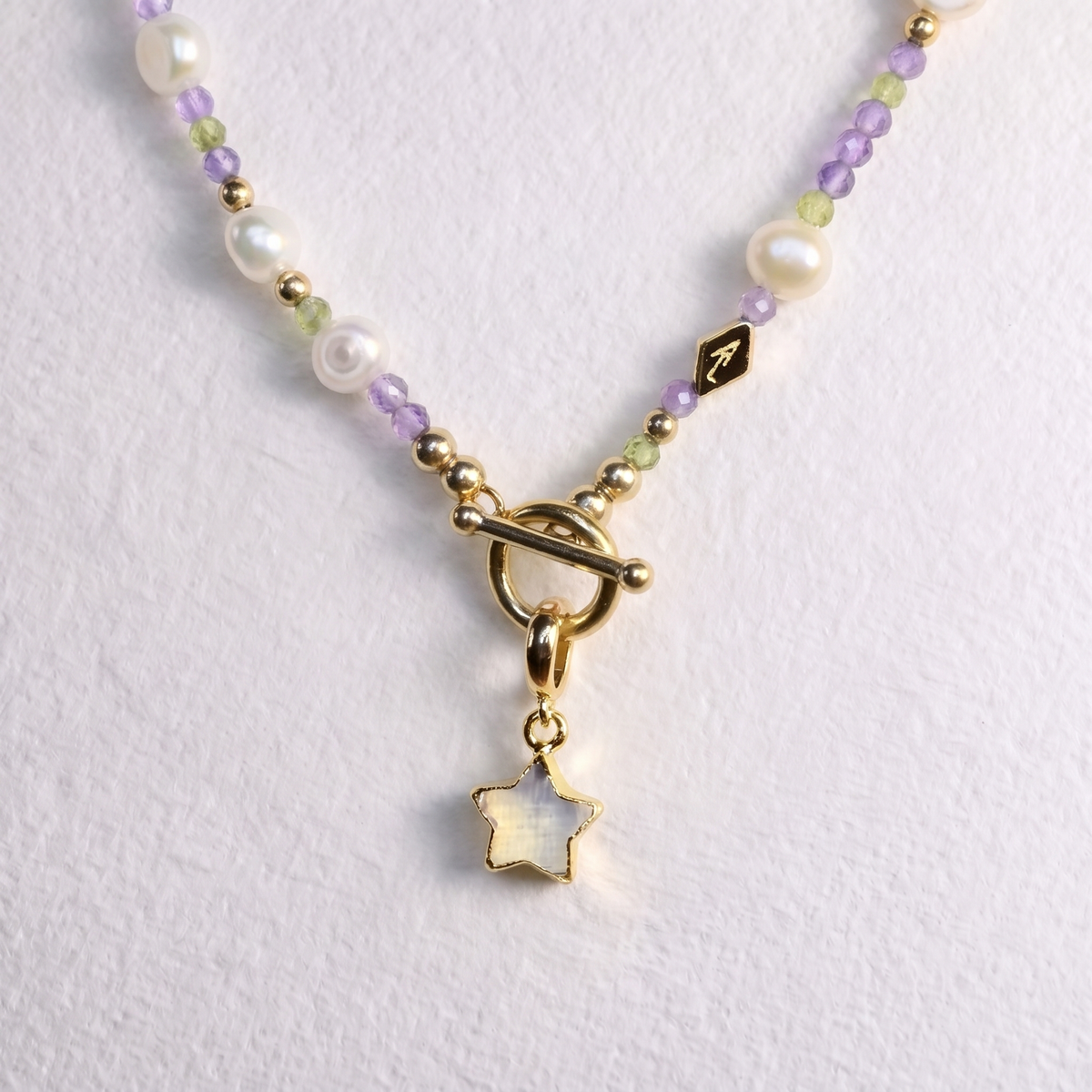MOONSTONE STAR clip on pendant