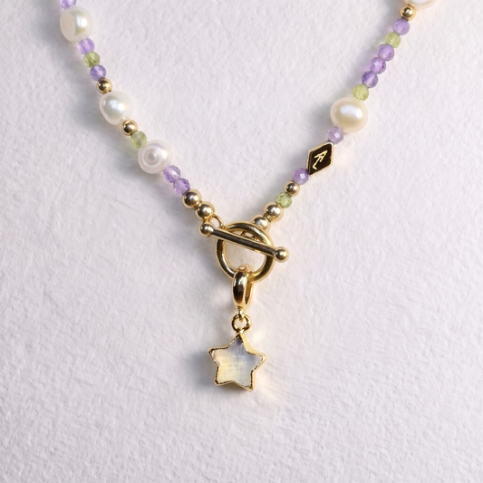 MOONSTONE STAR clip on pendant