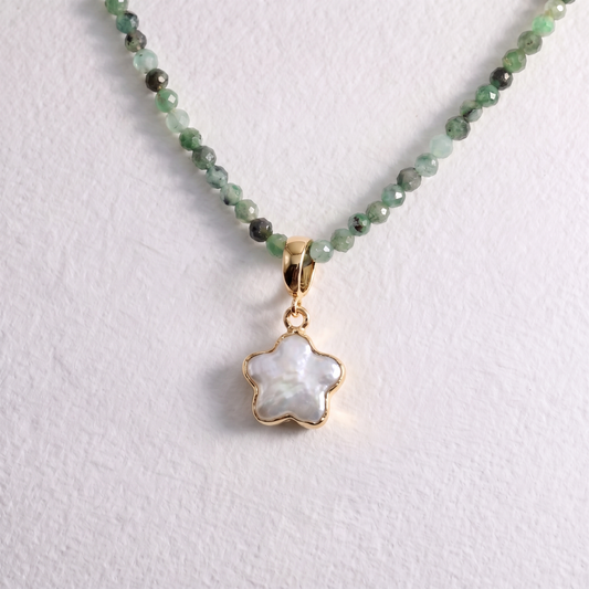 FLOWER PEARL clip on pendant