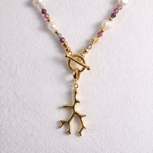 GOLD BRANCH clip on pendant