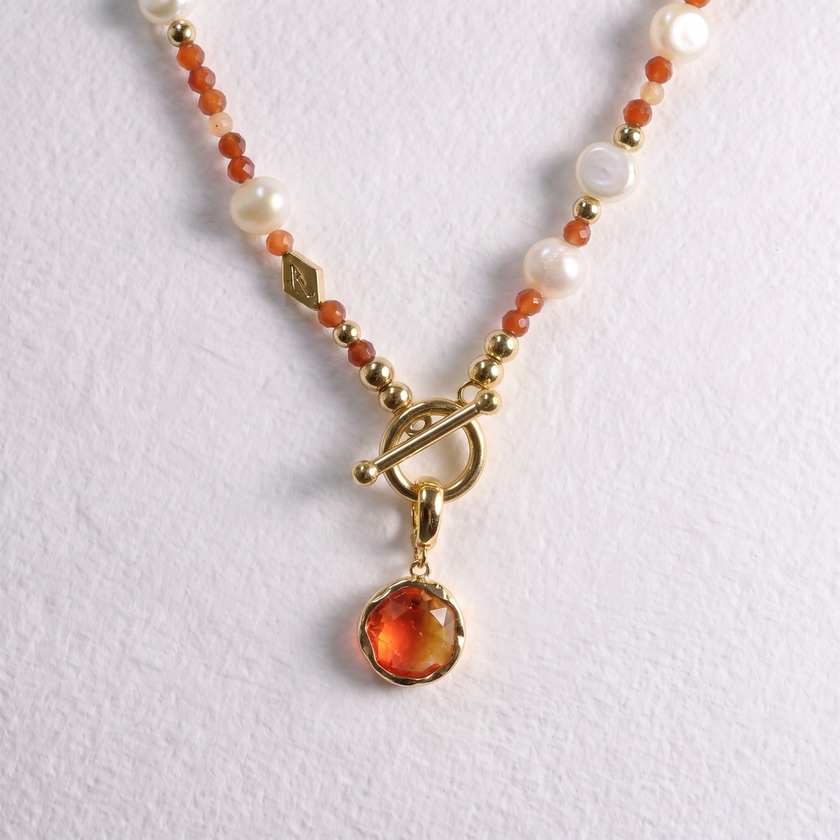 RED/LIME clip on crystal pendant