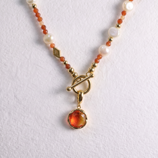 RED/LIME clip on crystal pendant