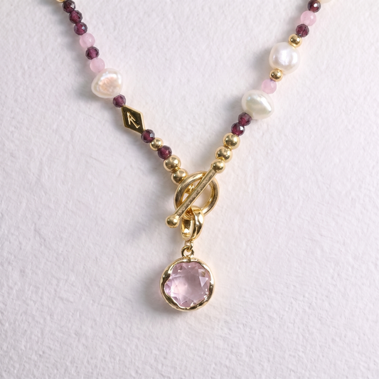 OPAQUE PINK clip on crystal pendant