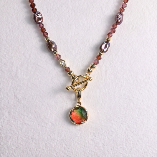 RED/GREEN clip on crystal pendant