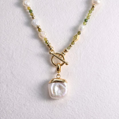 SQUARE PEARL clip on pendant