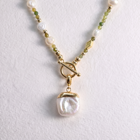 SQUARE PEARL clip on pendant