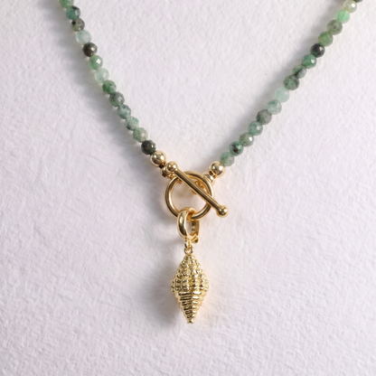 GOLD CONCH SHELL clip on pendant