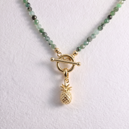 GOLD PINEAPPLE clip on pendant