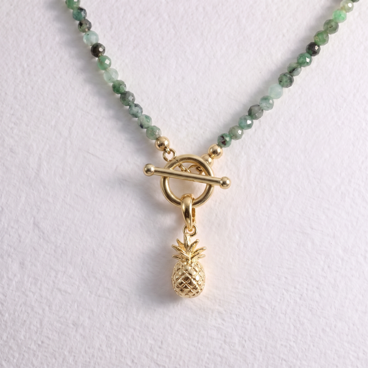 GOLD PINEAPPLE clip on pendant