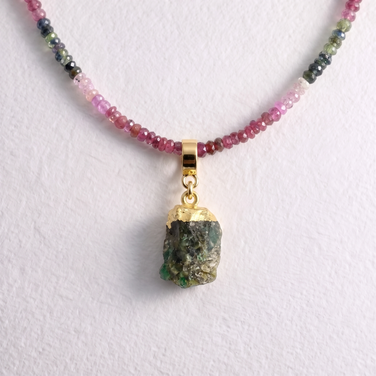 SILIMANITE & GOLD slide on pendant