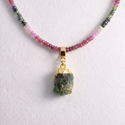 SILIMANITE & GOLD slide on pendant