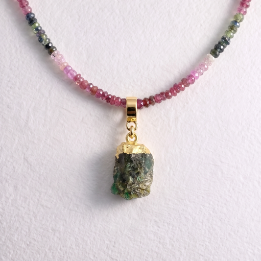 SILIMANITE & GOLD slide on pendant