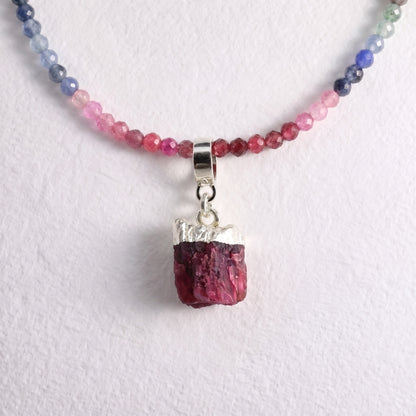 RUBY & SILVER slide on pendant
