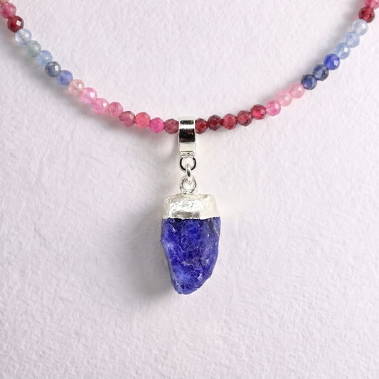 SAPPHIRE & SILVER slide on pendant