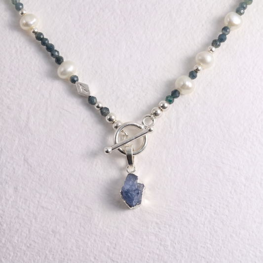 AQUA MARINE- clip on pendant