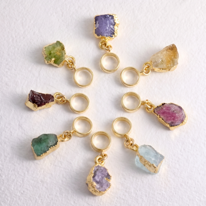 TINY RUBY & GOLD slide on pendant
