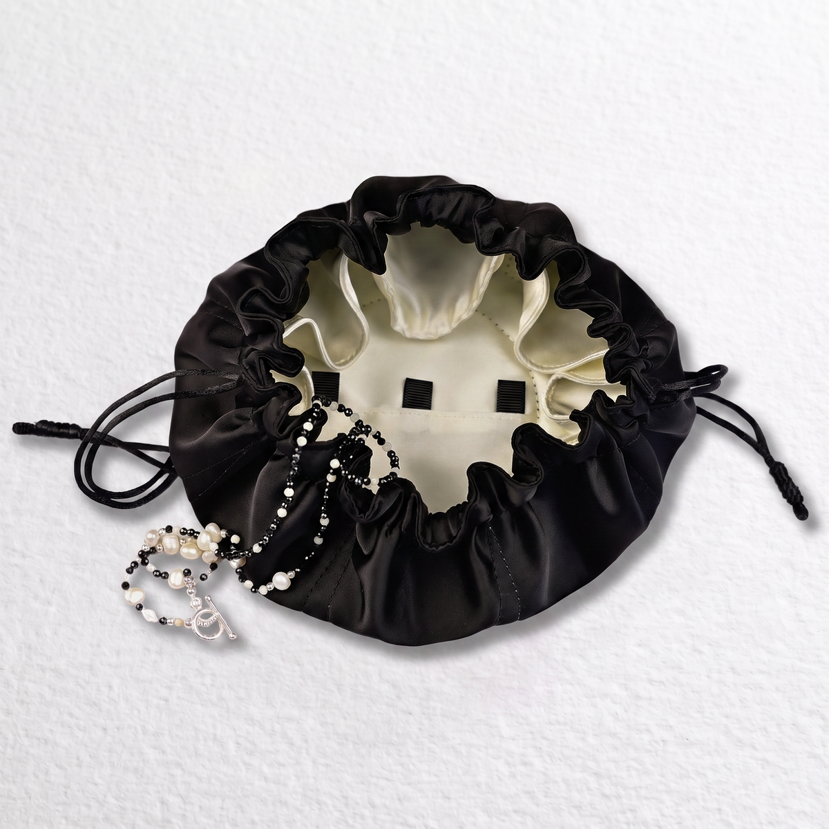 THE TUXEDO flat-lay jewellery travel pouch