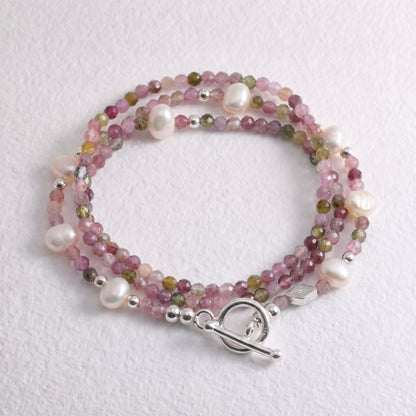 BLUSHER - watermelon tourmaline multi way necklace