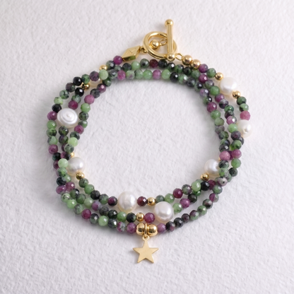 GARDEN - ruby zoisite multi way necklace
